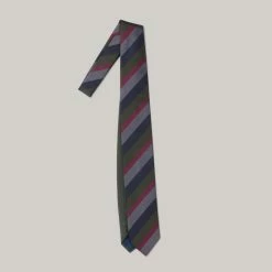 1ST PAT-RN SILK REGENT NECKTIE - GREY