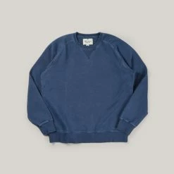 NIGEL CABOURN EMBROIDERED ARROW CREW - NAVY
