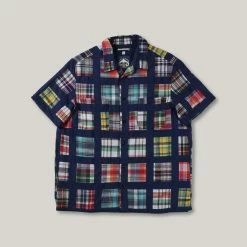 MONITALY MADRAS VACATION SHIRT - NAVY