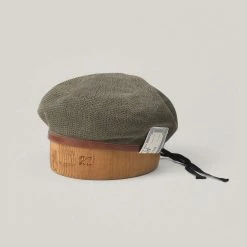 H.W. DOG & CO. LEATHER BERET 22SS - OLIVE