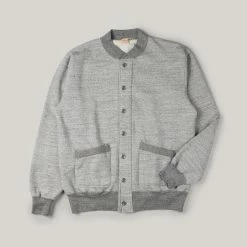 WHITESVILLE BUTTON FRONT ATHLETIC COAT - HEATHER GREY