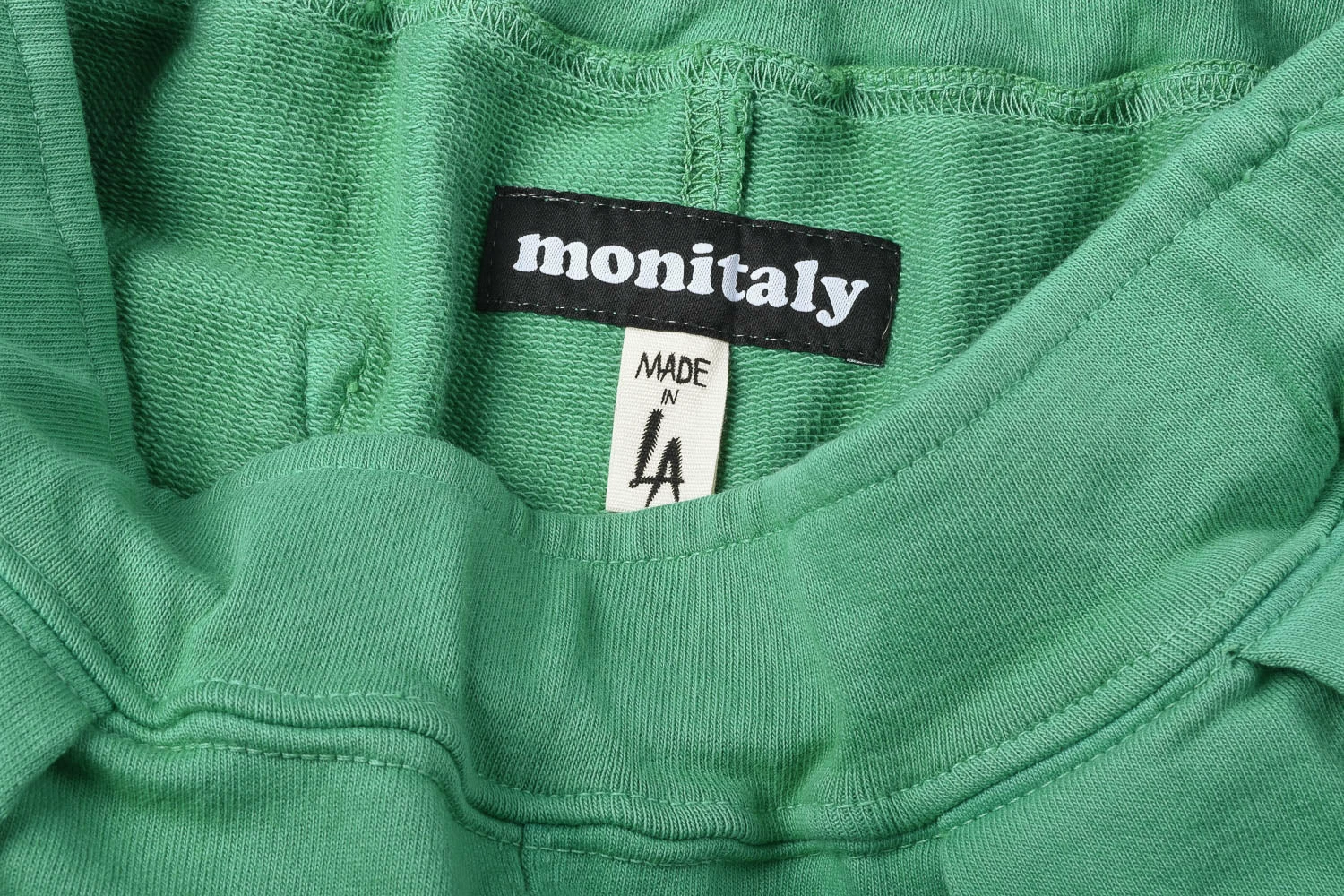 MONITALY FRENCH TERRY PLEATED SHORTS - GREEN 4 MONITALY FRENCH TERRY PLEATED SHORTS - GREEN - Image 4