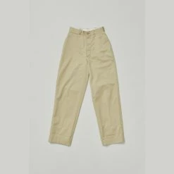LENO CHINO TROUSERS - BEIGE