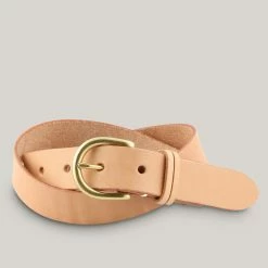 TANNER GOODS MERIDIAN BELT - NATURAL/BRASS