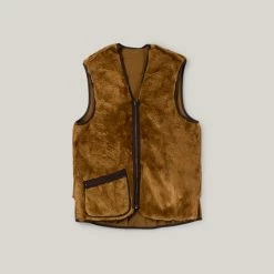 BARBOUR WARM PILE ZIP JACKET LINER - BROWN