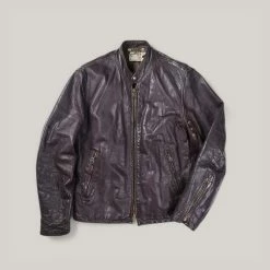 USED VINTAGE LEATHER JACKET - BURGUNDY