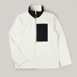 USED ALBAM SPORT FLEECE HALF ZIP SWEATSHIRT - WHITE