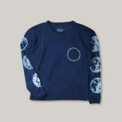 W'MENSWEAR SHIBORI YIN YANG TEE - INDIGO